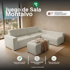 MUEBLES MACRUMO - Juego de Sala Montalvo - Beige Claro