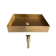 XM - Lavamanos de Acero 304 Color Dorado Satinado