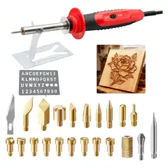 OEM - Pirograbador Cautin Para Trabajos En Cuero Y Madera 22 Pzas