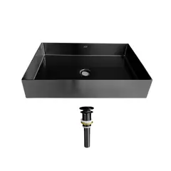 XM - Lavamanos de Acero 304 Color Negro Satinado