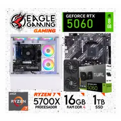 NVIDIA - PC Gamer AMD Ryzen 7 5700X + RAM 16GB DDR4 + SSD 1TB Novem + GeForce RTX 5060 8GB