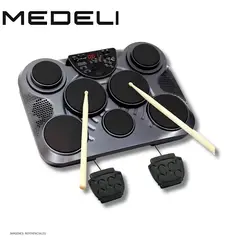 MEDELI - Batería Electrónica Profesional DD315 7 Pads 2 Pedales 265 Sonidos 45 Kits y 100 Canciones