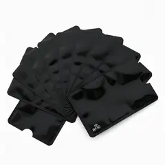 GENERICO - Pack x 10 Funda Protector RFID Antirrobo para Tarjeta de Crédito Negro