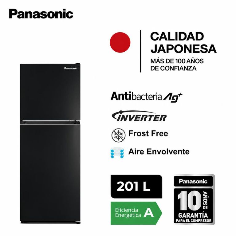 Refrigeradora NR-BT30PV1BD 201L Top Freezer Eficiencia A Inverter