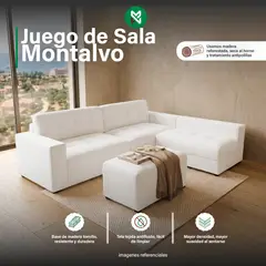 MUEBLES MACRUMO - Juego de Sala Montalvo - Blanco Ivory