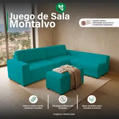 MUEBLES MACRUMO - Juego de Sala Montalvo - Turquesa
