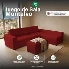 MUEBLES MACRUMO - Juego de Sala Montalvo - Rojo