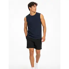 ENKI - Polo Manga Cero Hombre Algodón Slim Fit Azul Marino