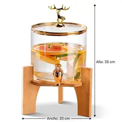 OEM - Dispensador de Agua 5.5 Litros de Borosilicato con Base de Bambú