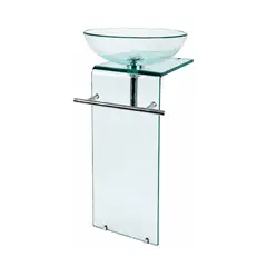 EJESA CREA TU ESPACIO IDEAL - Mueble lavabo pedestal de vidrio templado transparente - Importado