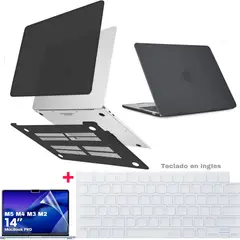 GENERICO - Case + mica + cobertor teclado MacBook Pro 14 M5 M4 M3 M2 Teclado Ing