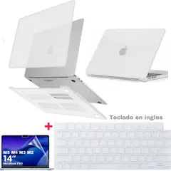 GENERICO - Case + mica + cobertor teclado MacBook Pro 14 M5 M4 M3 M2 Teclado Ing