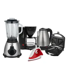 Imaco - Penta-combo Licuadora + Sandwichera + Hervidor + cafetera + Plancha Imaco...