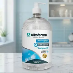 ALKOFARMA - Jabón Líquido Antibacterial 1L - Germicida Uso Profesional y Doméstico - Blanco