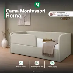 MUEBLES MACRUMO - Cama Montessori Roma - 1 plz - Beige Claro