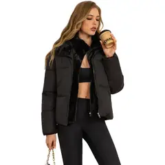 TIOZONEY - Parka Acolchada con Gorro Mujer