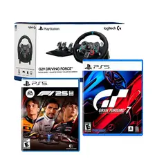 LOGITECH - Volante G29 con Pedales + Gran Turismo 7 + F1 2025 PS5