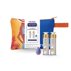 FREZYDERM - Pack velvet, bloqueador con color + bloqueador sin color + beauty blender