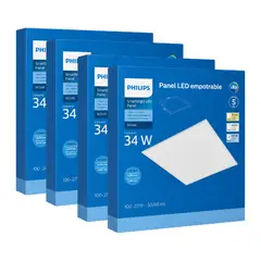 PHILIPS - Panel LED Empotrable Premium 34W 60x60 - Set de 4 Unidades