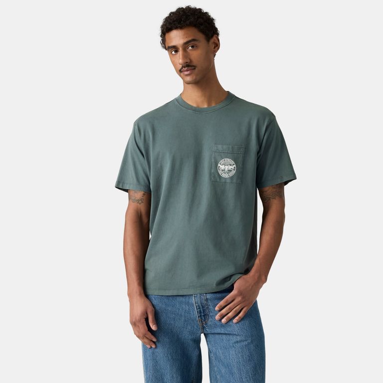 Polo Hombre Graphic Vintage Fit Pocket Gris