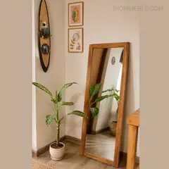 GENERICO - Espejo RAISSA SLIM 155 x 55 cm Madera Reciclada acabado Cedro