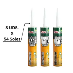 VIDAR - PACK Vidarflex Liquid Nails Silicona Multiuso Blanca 300ml - 3 Unds
