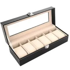 GENERICO - Organizador De 6 Relojes Portareloj Estuche Elegante Unisex