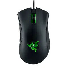 RAZER - Mouse gamer alámbrico Deathadder Essential conexión USB, 6400 dpi, 5 botones, luz verde, negro