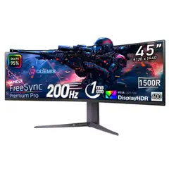 LG - Monitor Gamer Curvo UltraGear 45GR75DC-B 44.5 DQHD VA 200Hz 1ms USB-C FreeSync Premium Pro HDR600