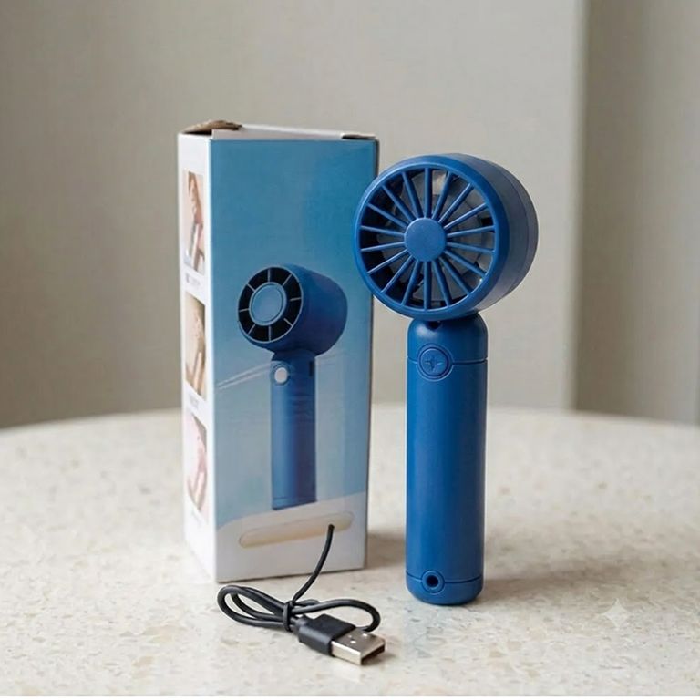 Ventilador de mano portátil recargable con 2 velocidades Azul