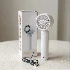 GENERICO - Ventilador de mano portátil recargable con 2 velocidades Blanco