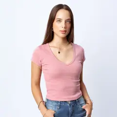 PAPIROS DENIM - Polo Básico Mujer Cuello V Slim Fit Soho
