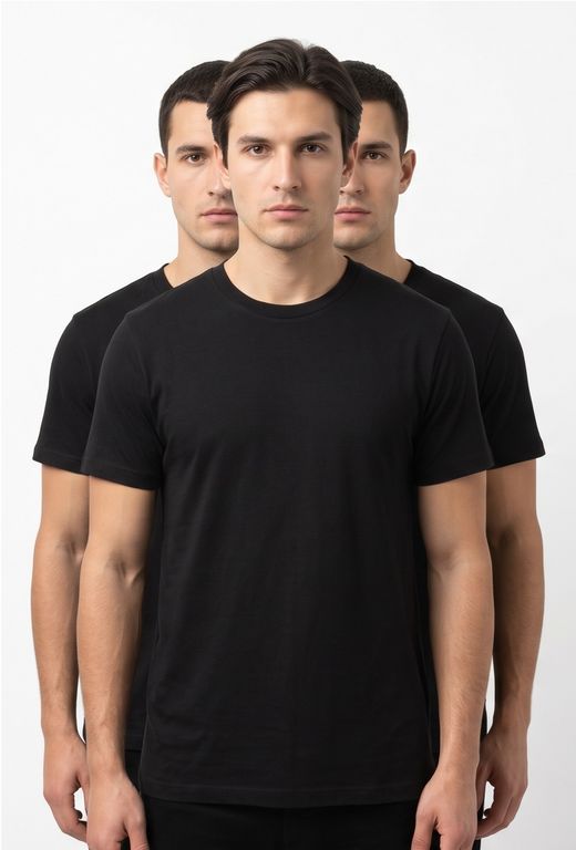 Pack 3 Polo Negro Basico - Polo Negro manga corta