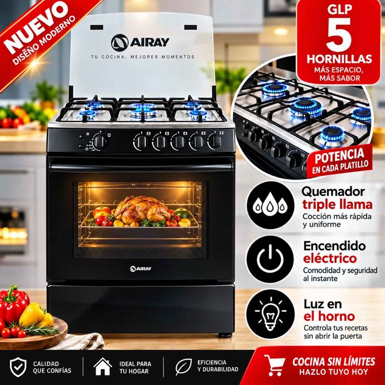 Cocina a Gas GIRASOL PLUS GLP 5 Hornillas