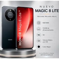 HONOR - CELULAR MAGIC 8 LITE 5G 8GB - 512GB NEGRO