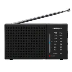AIWA - Radio clásica AWFML2 AMFM, salida auriculares, estilo vintage, negro