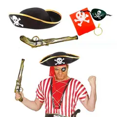 GENERICO - Juego de 5 accesorios para disfraz PIRATA ADULTOS