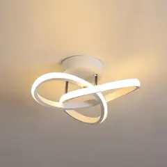 FRANZA - Lámpara de techo LED blanca de montaje empotrado con tres anillos