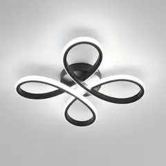 FRANZA - Lámpara de techo LED negra de 4 anillos