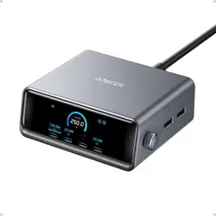 Anker - Cargador Prime 250W GaN USB C Estacian 6 Puertos