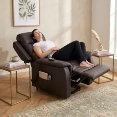 ORTOPEDIA WONG - Sillón de gravedad 0 con soporte lumbar - THERALIFT BROWN