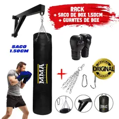 HOLGU - Rack + Saco De Box 150cm con cadena + Guantes de Box