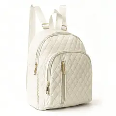 VATYERTY - Mochila Acolchada Minimalista Color Sólido Blanca
