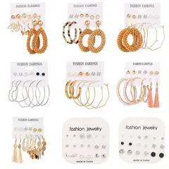 VATYERTY - 60 pares de pendientes redondas tejidas para mujeres