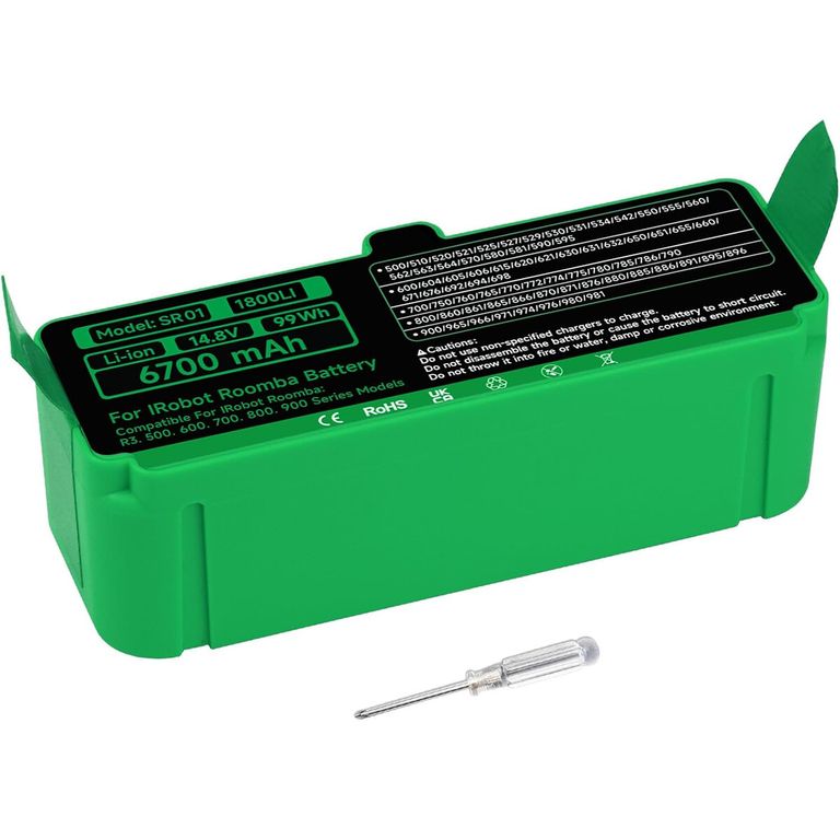 Bateraaa Palowextra para Roomba Series 900 600 500 700 6700mAh 14.4V