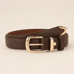 GENERICO - Correa Marron Chocolate para Mujer con Hebilla Dorada