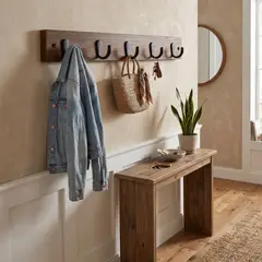 GENERICO - Percheros de Pared Li Hua Caramelo 5 Ganchos Muebles Gaudi