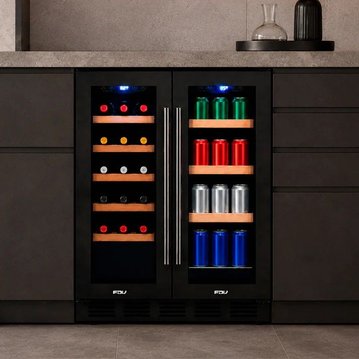 Cava de Vinos 20 Botellas + 50 Latas Dual Elite Black
