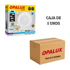 OPALUX - Spot Dicroico LED Empotrable 10W con Sensor de Movimiento - Pack de 5 Unidades