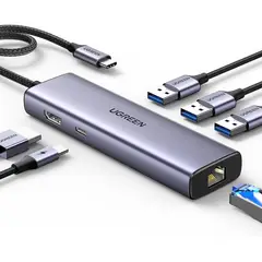 UGREEN - Hub USB C Revodok 6en1 HDMI 4K Ethernet Gigabit PD100W